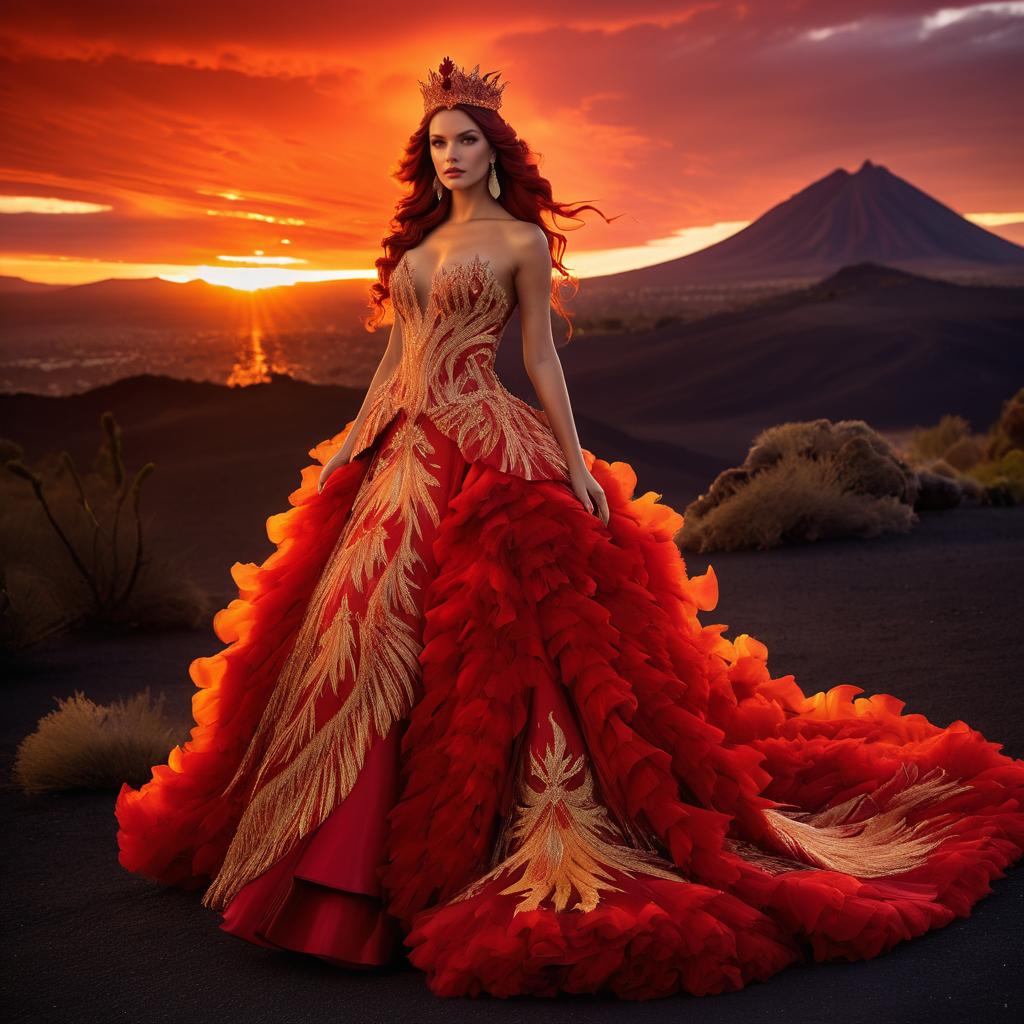 Regal Phoenix in Fiery Elegance