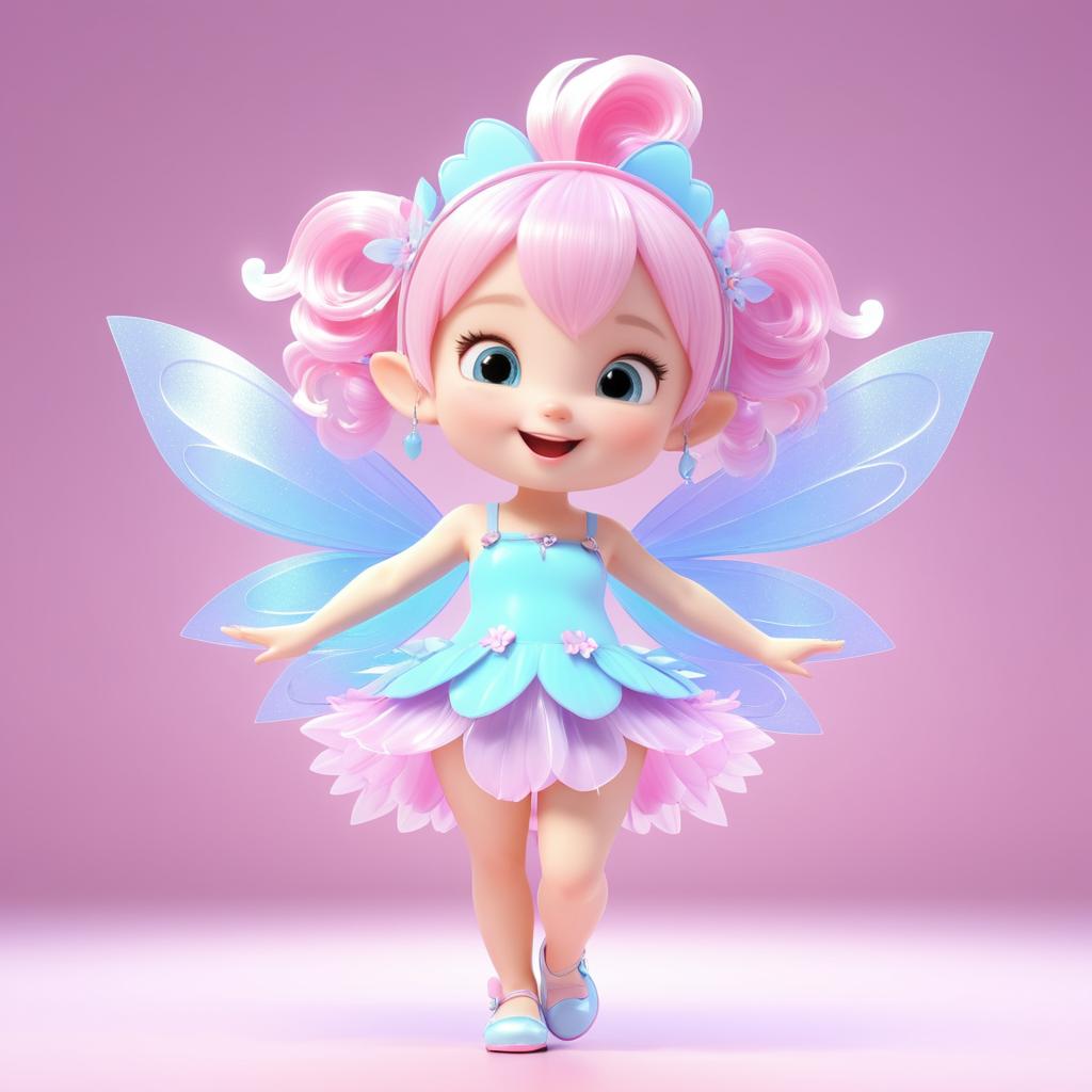 Playful Kawaii Fairy in 3D Animation