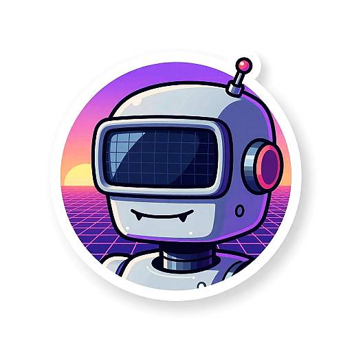 Retro Synthwave 80s Robot Avatar