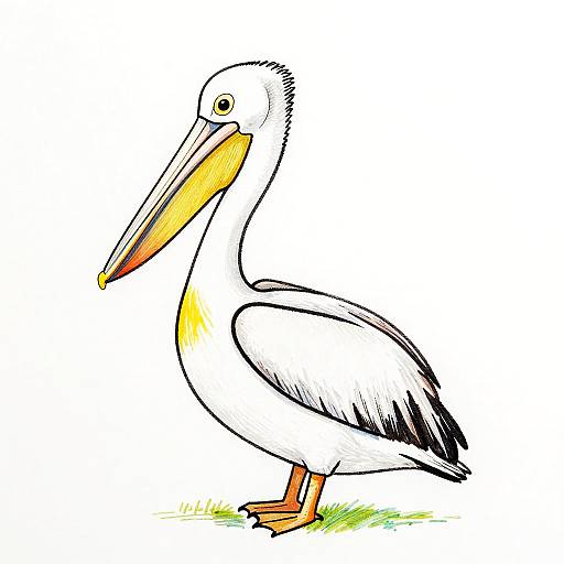 Minimalistic Vibrant Pelican Landscape
