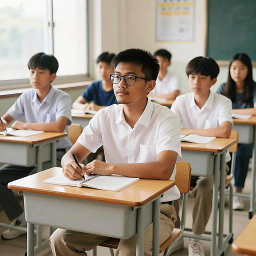 Photorealistic Multiracial Classroom with Students