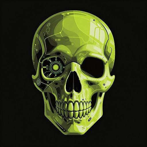 Stylized Cyberpunk Skull Design