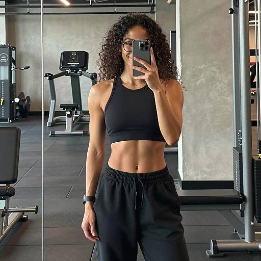 Athletic Woman's Selfie in Gym