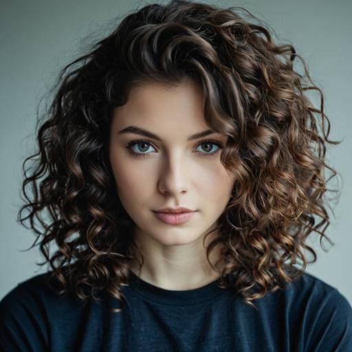Portrait of Woman with Curly Hair