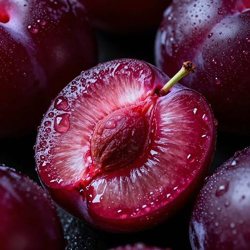 Juicy Magenta Plums in High Contrast