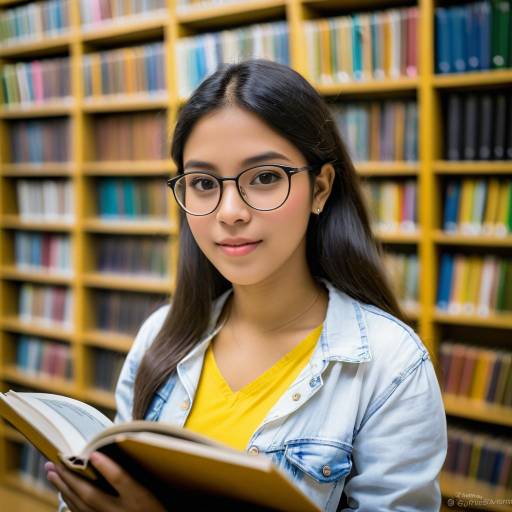 Young Colombian Student Reading in Library