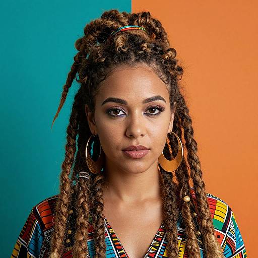 Vibrant Woman with Voluminous Dreadlocks