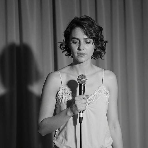 Elegant Black and White Portrait of a Singer