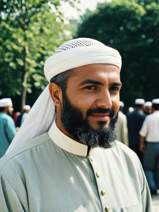 Candid Outdoor Portrait of Muslim Man