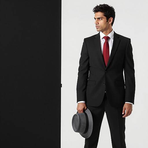 Dapper Gentleman in Monochrome Setting