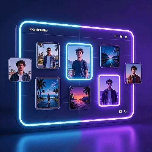 Futuristic Neon Digital Frames