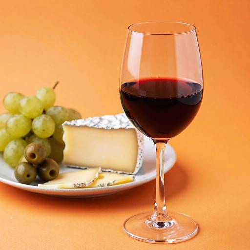 Elegant Red Wine with Cheese Platter