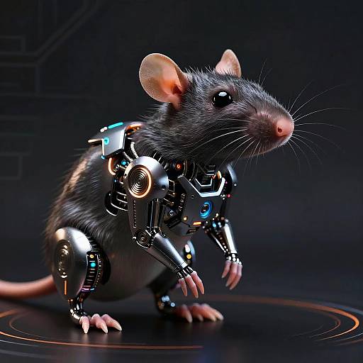 Futuristic Cybernetic Rat Profile