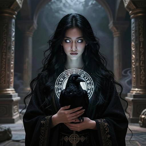 Ancient Oracle in Misty Ruins