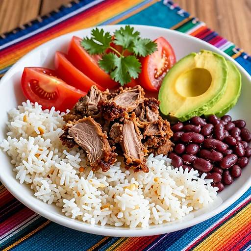 Vibrant Chifrijo on Woven Placemat