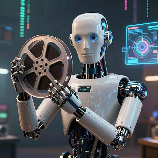 Humanoid Robot on Vintage Movie Cover