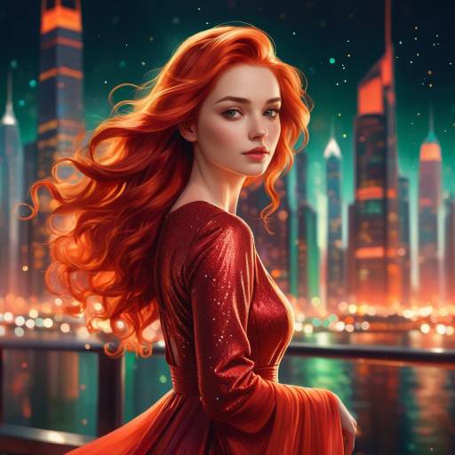 Cinematic Elegance: Woman in Red