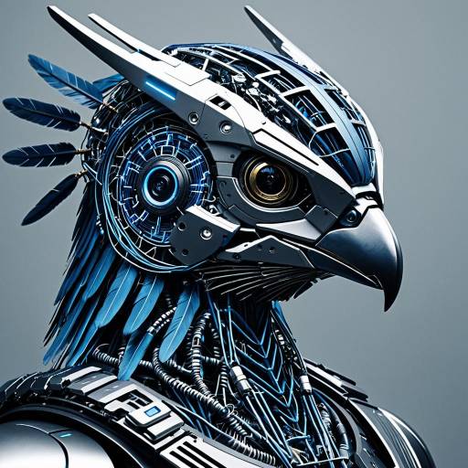 Futuristic Robotic Falcon Portrait