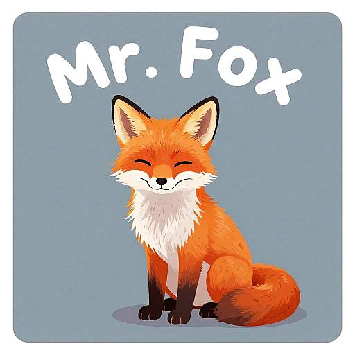 Cute Sitting Red Fox Digital Art