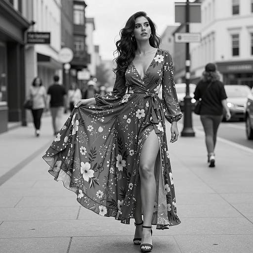 Elegant Woman in City Street Portrait