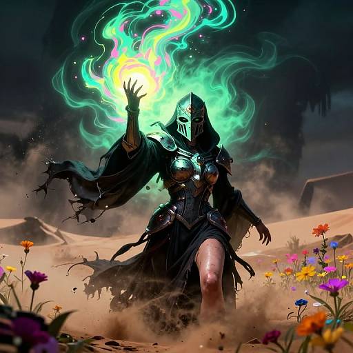 Neon Pop-Art Mecha Witch Spellcasting