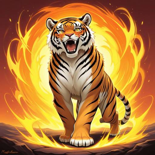 Majestic Indo-Chinese Tiger at Sunset Majestic Indo-Chinese Tiger at Sunset