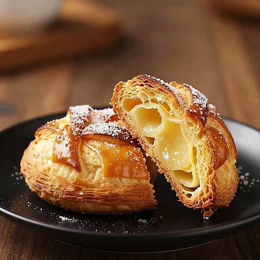 Close-Up of Flaky Golden Pastry