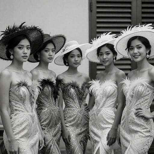 Elegant Women in Costumes Portrait