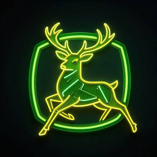 Futuristic Neon John Deere Deer Logo