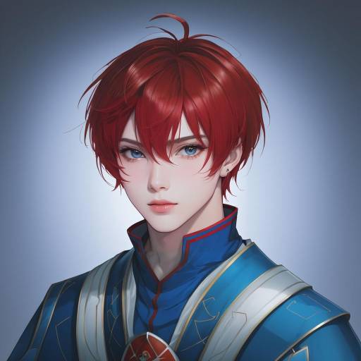 Illustration of Adol christin, ys in the style of Biyon