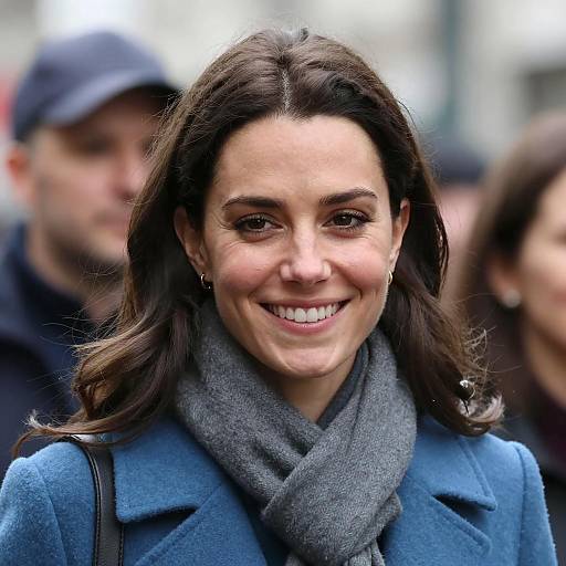 Portrait of a Smiling Woman in Blue