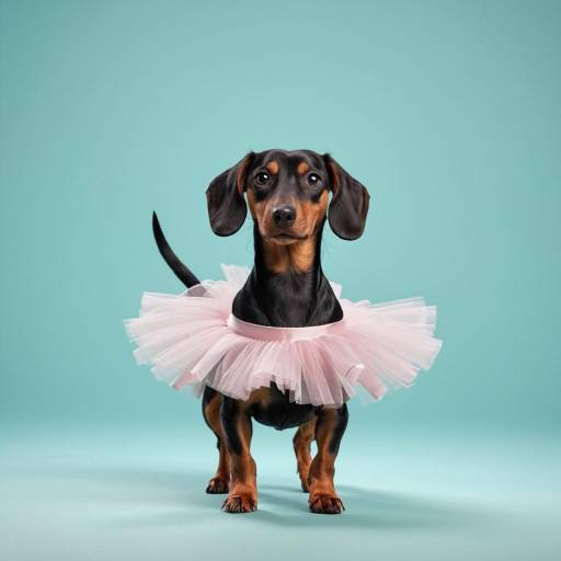 Dachshund Wearing Pink Ballerina Tutu