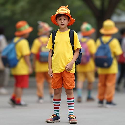 Colorful Carnival Costume with Stripes