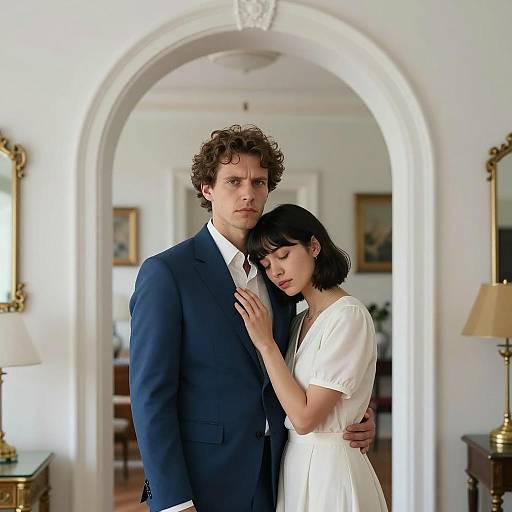 Intimate Moment in Elegant Room