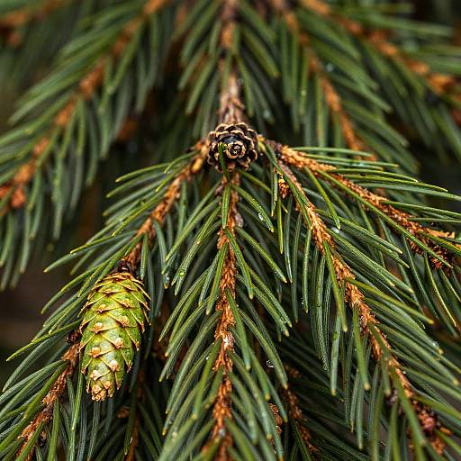 Macro Close-Up of Pine Branch