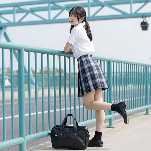 Asian Woman in Stylish Summer Outfit