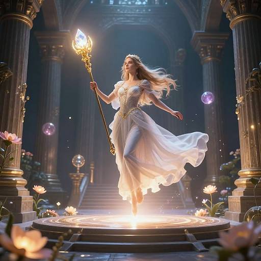 Mystical Sorceress Levitation Scene