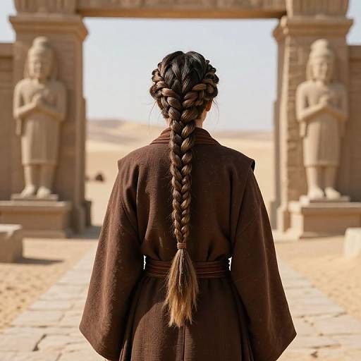 Padawan with Braided Hair in Desert
