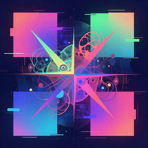 Abstract Neon Glitch Art Generator