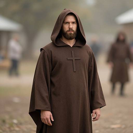 Bearded Priest in Brown Robe