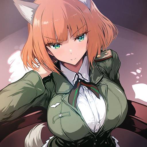 Illustration of Gundula rall, world witches series in the style of Kajimakoto