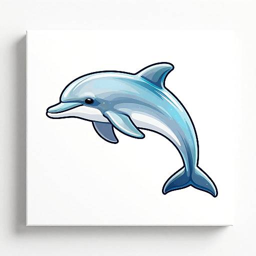 Glass Dolphin Vector Wall Art