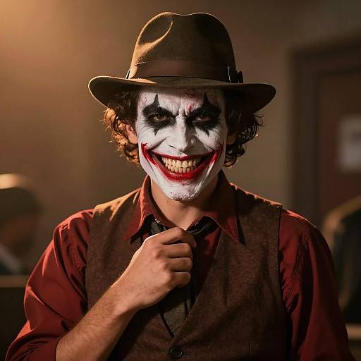 Mysterious Man with Grin and Makeup