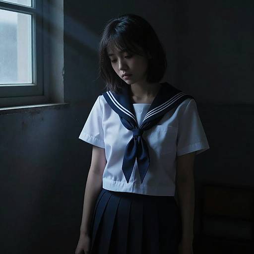 Portrait of a Gloomy Cowgirl in Shadows