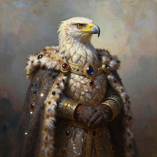 Regal Anthropomorphic Eagle Portrait