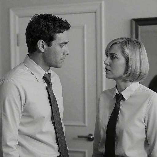 Intense Conversation in Black and White