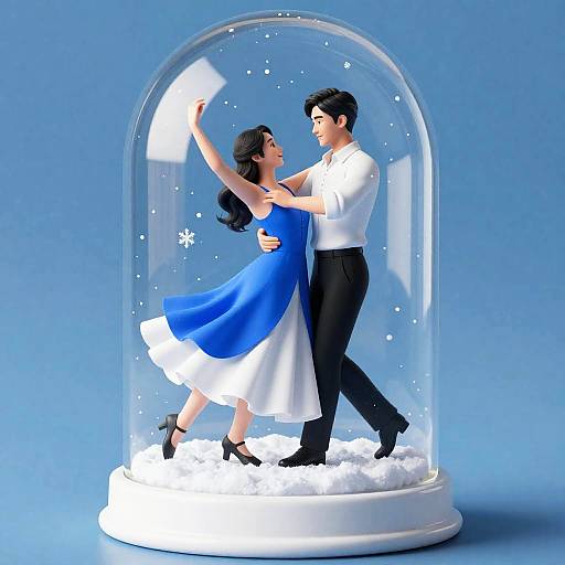 Dancing Couple in Snow Globe Setting