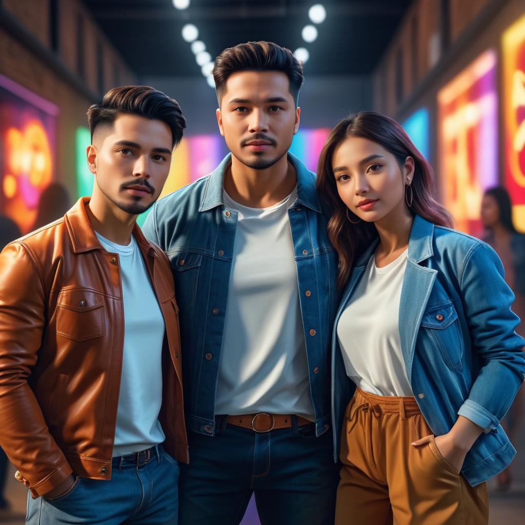 Trendy Group Portrait in Cinematic Style