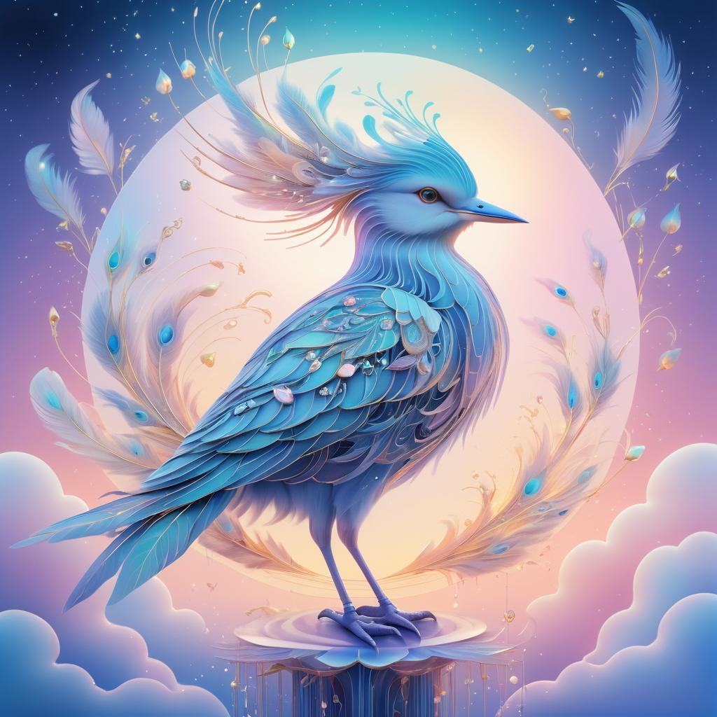 Ethereal Bird Creature in Dreamlike Colors