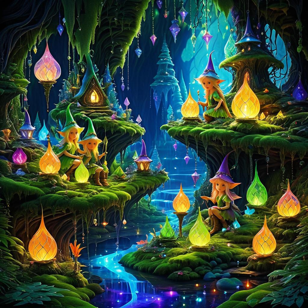 Mischievous Elves in a Crystal Cave